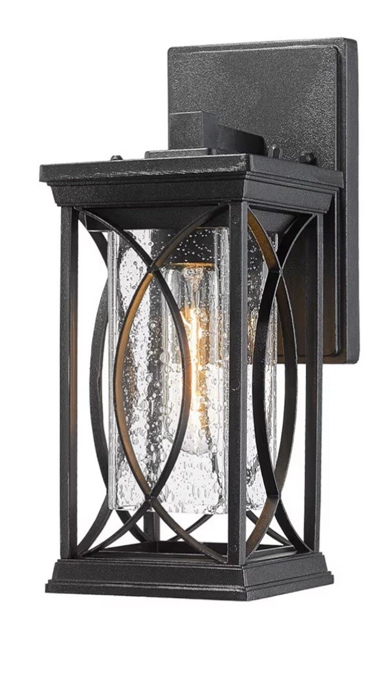 Outdoor Wall Lantern, Exterior Wall Mount Light Fixture, Black Outside Porch